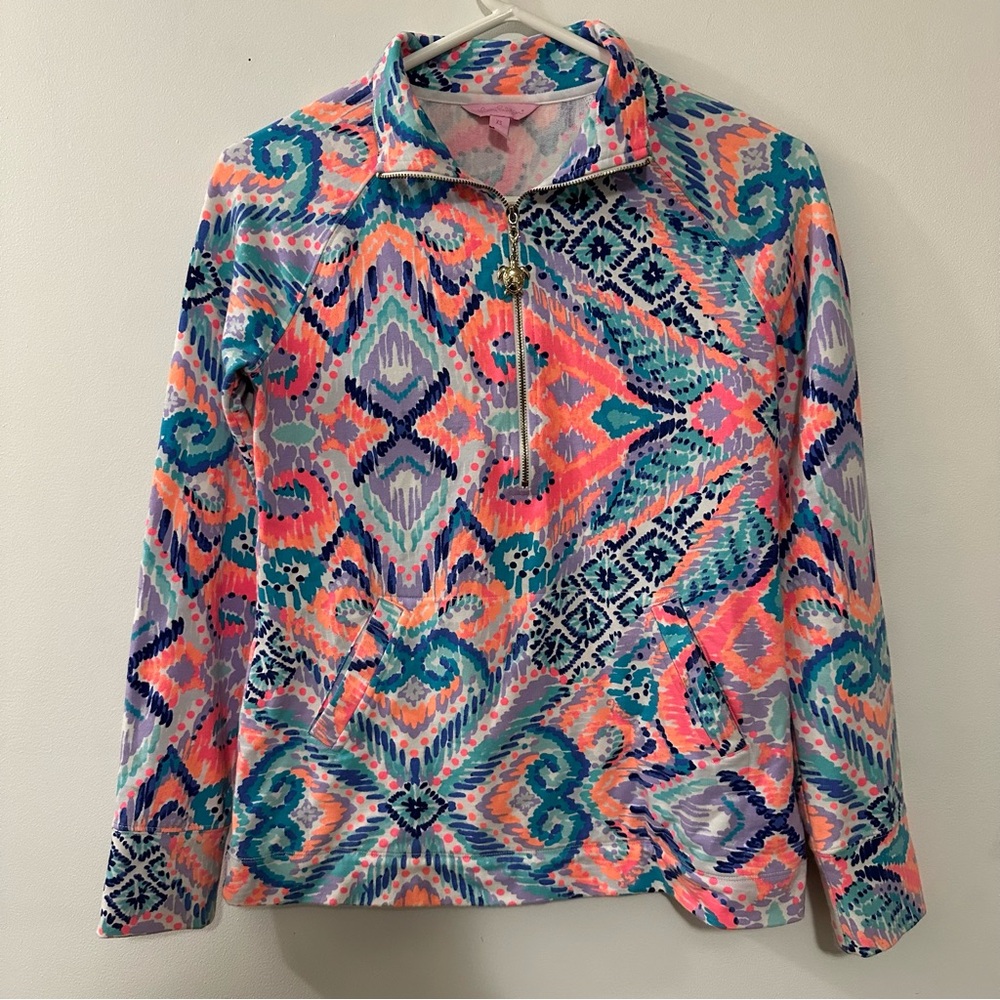 Lilly Pulitzer Skipper‎ Popover Solar Opposite Stretch Half Zip Women's Size XS